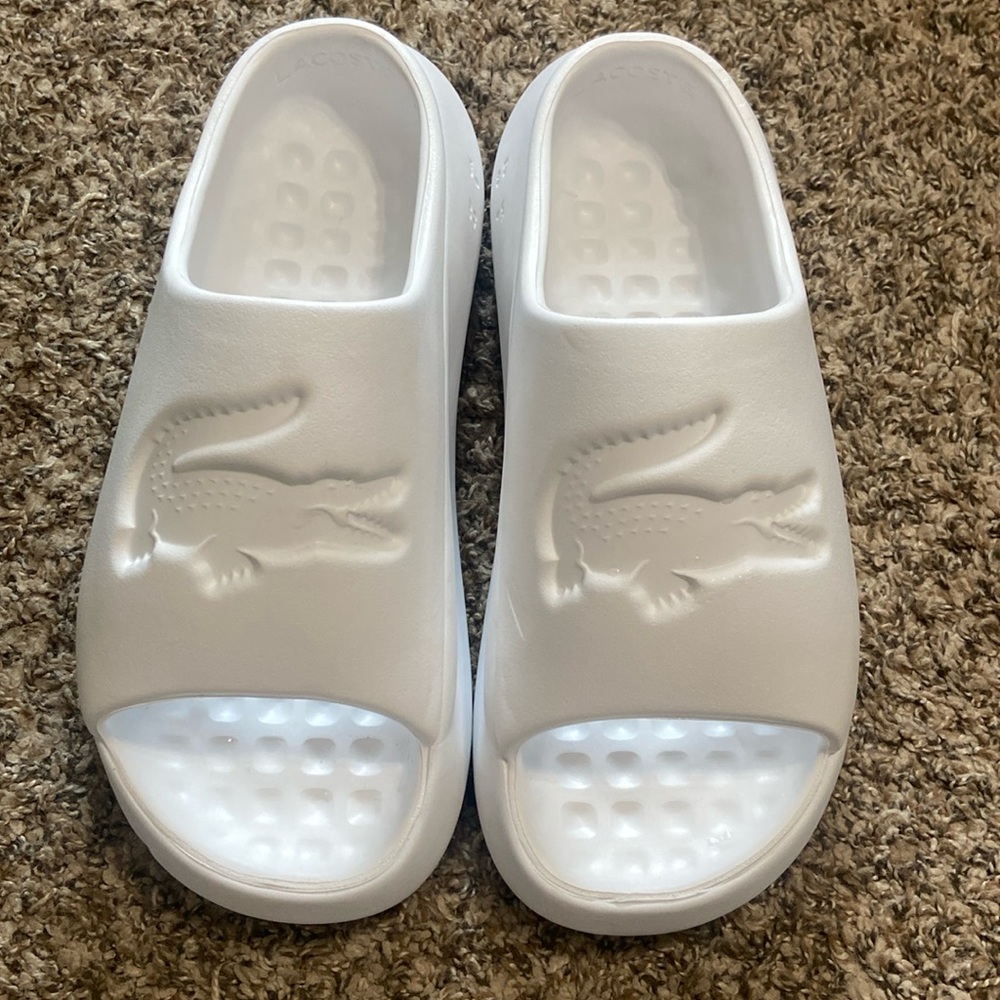 Lacoste Slide Sandals White